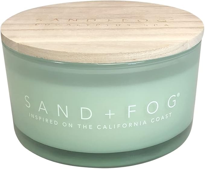 Sand + Fog Scented Candle - Eucalyptus Spa - Additional Scents and Sizes – 100% Cotton Lead-Free Wick - Luxury Air Freshening Jar Candles - Perfect Home Décor for Your Cocktail Table – 23 oz