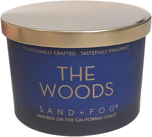 Sand + Fog Scented Candle - The Woods – Additional Scents and Sizes – 100% Cotton Lead-Free Wick - Luxury Air Freshening Jar Candles - Perfect Home Decor – 12oz