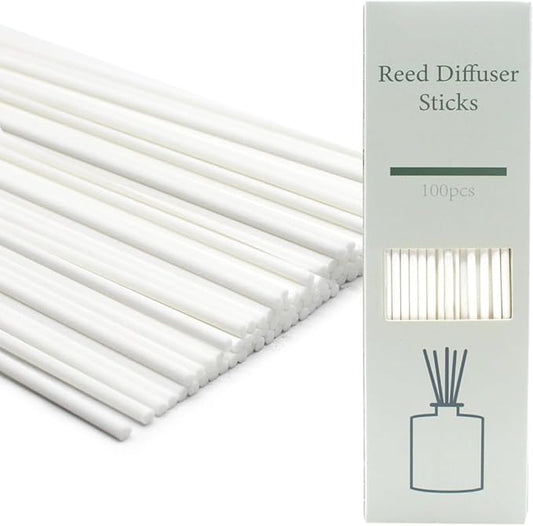 Reed Diffuser Sticks - 3mm Rattan Fiber Sticks for Essential Oil Aroma Diffuser, Long-Lasting Aroma Diffuser Replacement Sticks (100 Count), White