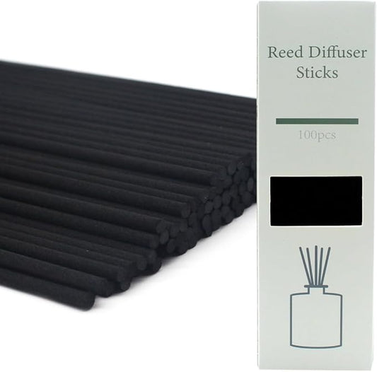 Reed Diffuser Sticks - 3mm Rattan Fiber Sticks for Essential Oil Aroma Diffuser, Long-Lasting Aroma Diffuser Replacement Sticks (100 Count), Black