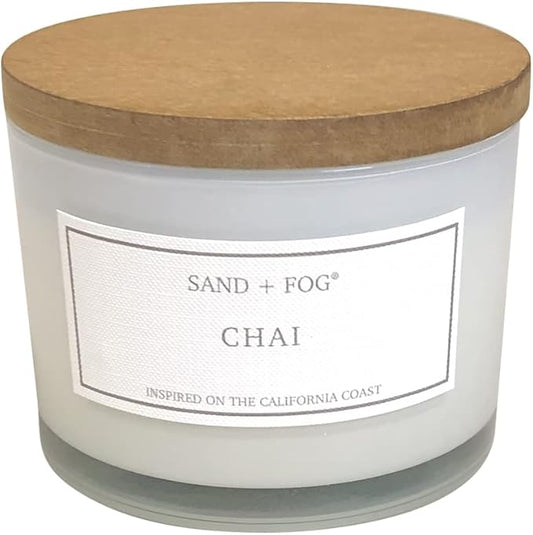 Sand + Fog Scented Candle - Chai – Additional Scents and Sizes – 100% Cotton Lead-Free Wick - Luxury Air Freshening Jar Candles - Perfect Home Decor – 12oz