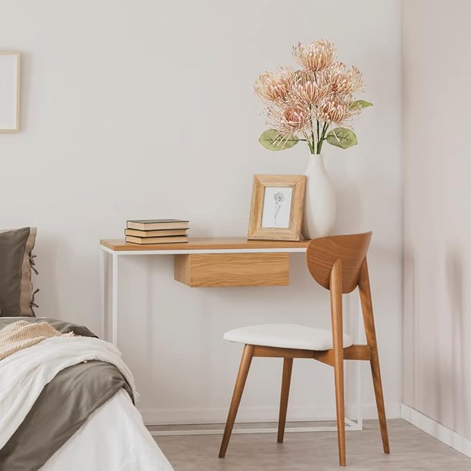 Briful 6PCS Chrysanthemum Artificial Flowers 4'' Fake Spider Mums Spring Flowers Large Faux Pincushion Flowers for Home Vase Table Centerpiece Wedding Bouquet (Pink)