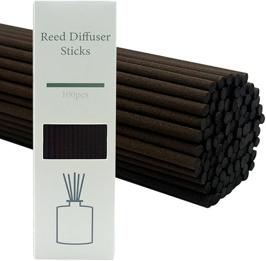 100PCS Aromatherapy Volatile Sticks，Reed Diffuser Sticks 3mm in Diameter, Rattan Wood Sticks Essential Oil Aroma Diffuser Sticks Refill Replacement for Aroma Fragrance (Brown, 12 in)