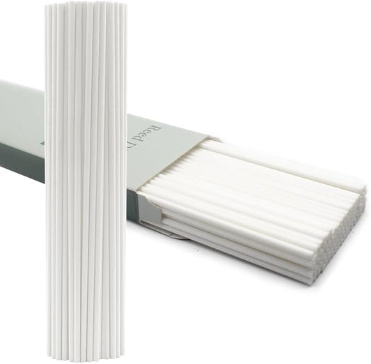 100PCS Reed Diffuser Sticks, 10 Inch Rattan Fiber Sticks Essential Oil Aroma Diffuser Sticks,Long-Lasting Diffuser Replacement Sticks (White)