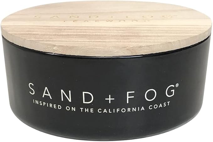 Sand + Fog Scented Candle - Teakwood - Additional Scents and Sizes – 100% Cotton Lead-Free Wick - Luxury Air Freshening Jar Candles - Perfect Home Décor for Your Cocktail Table – 34 oz