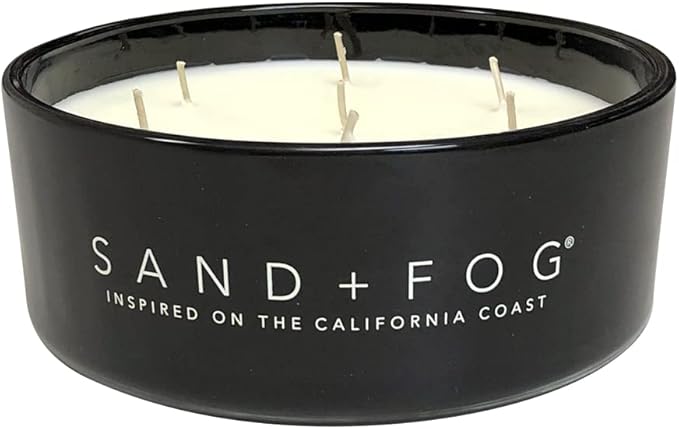 Sand + Fog Scented Candle - Teakwood - Additional Scents and Sizes – 100% Cotton Lead-Free Wick - Luxury Air Freshening Jar Candles - Perfect Home Décor for Your Cocktail Table – 34 oz