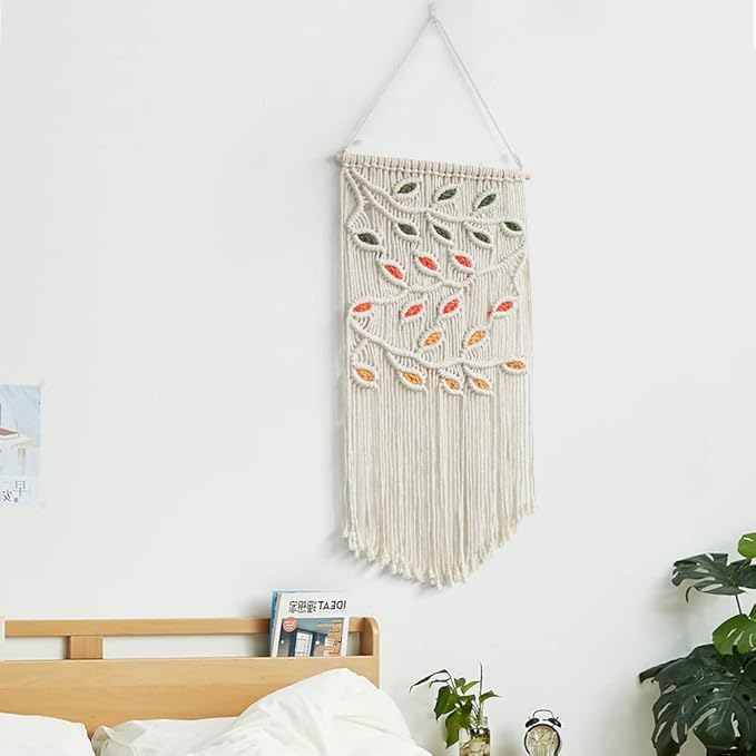 BMIDRUT Macrame Hanging Tapestry Boho Hand Woven Tapestries Dream Catchers Boho Wall Art Decor Home Wall Decor Wall Pediment 16x30 Inch