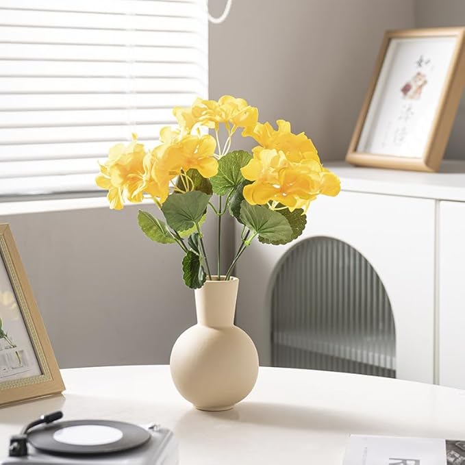 Ceramic Vase Set of 3, Rustic Modern Brown Vases for Bouquet, Fresh or Dried Plants, Home Decor-Modern Decorative Ceramic Flowers Vase for Rustic Home Decor (White-Dark)