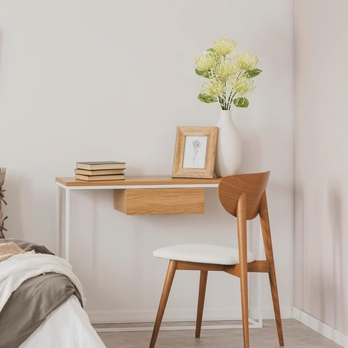 Briful 6PCS Artificial Chrysanthemum Spring Flowers 4'' Fake Pincushion Flower Large Spider Mums Flowers for Home Vase Décor Centerpiece Wedding Bouquet (Green White)