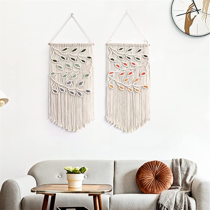 BMIDRUT Macrame Hanging Tapestry Boho Hand Woven Tapestries Dream Catchers Boho Wall Art Decor Home Wall Decor Wall Pediment 16x30 Inch
