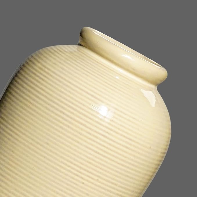 Wancetang Beige Ceramic Vase for Home Decor - 11 Inch Tall Boho Vases for Flower Modern Textured Vase for Centerpieces, Pampas Grass, Living Room, Kitchen Island Decor, Fireplace, Entryway Decorations