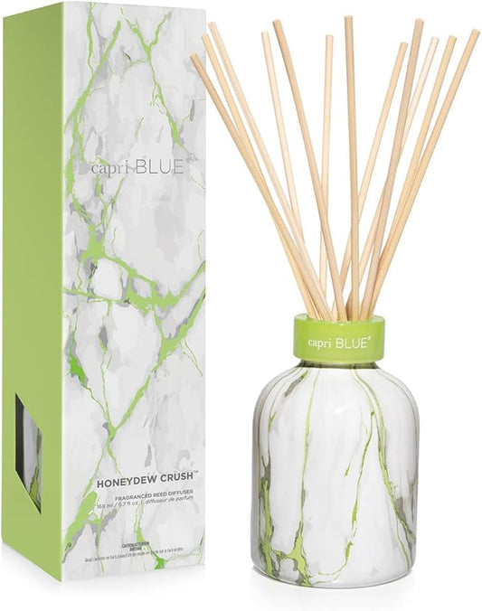 Capri Blue Reed Diffuser Set - Includes Modern Marble Oil Diffuser, Diffuser Sticks & Aroma Diffuser Oil - Air Freshener - Diffusers for Home Decor - Honeydew Crush Diffuser Scents (5.7 fl oz)