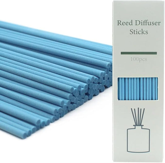 Reed Diffuser Sticks - 3mm Rattan Fiber Sticks for Essential Oil Aroma Diffuser, Long-Lasting Aroma Diffuser Replacement Sticks (100 Count), Blue