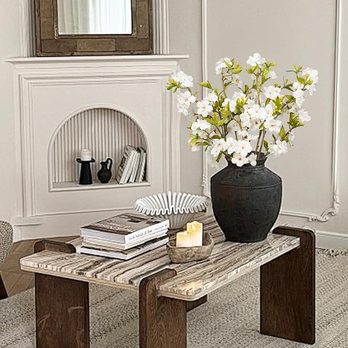 Srifoliage Artificial Plants Faux Greenery Eucalyptus Stems,Faux Branches for Vase Filler,Artificial Ficus Twig Branches Stems for Shop Garden Office Home Décor (4, Stem05)