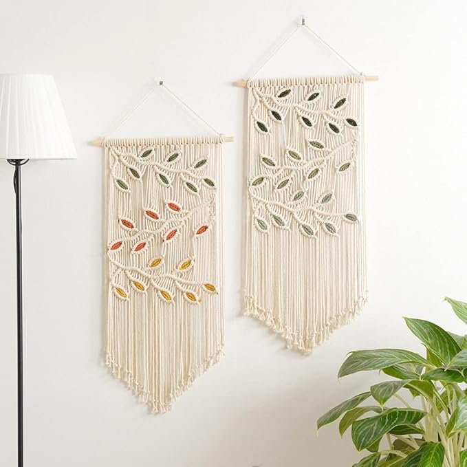 BMIDRUT Macrame Hanging Tapestry Boho Hand Woven Tapestries Dream Catchers Boho Wall Art Decor Home Wall Decor Wall Pediment 16x30 Inch