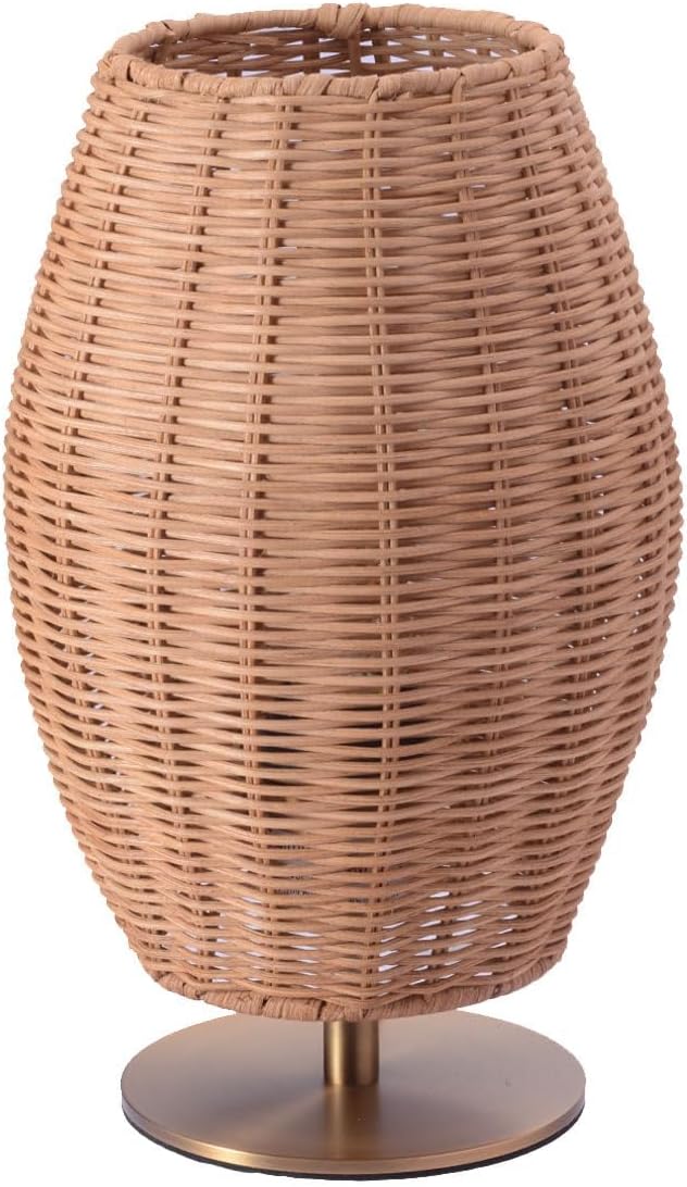 Boho Style Rattan Table Lamp,Dimmable Bamboo Desk Lamp,Naturl Rattan