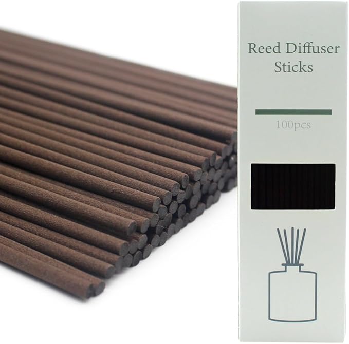 Reed Diffuser Sticks - 3mm Rattan Fiber Sticks for Essential Oil Aroma Diffuser, Long-Lasting Aroma Diffuser Replacement Sticks (100 Count), Brown