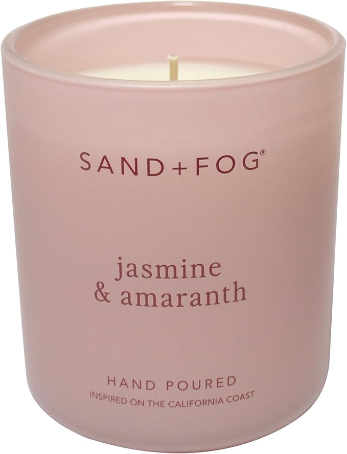 Sand + Fog Scented Candle - Jasmine Amaranth – Additional Scents and Sizes – 100% Cotton Lead-Free Wick - Luxury Air Freshening Jar Candles - Perfect Home Decor – 10oz