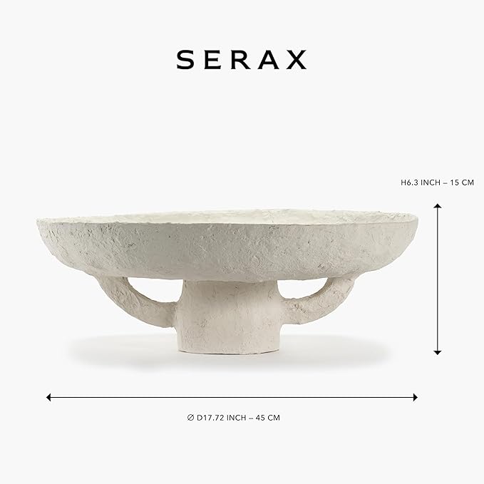 Serax Decorative Tray | Earth interior accessories by Marie Michielssen | Paper Mache Table Decor and Food Display | Round Home and Kitchen Organization | Hosting Essentials | White Trays for eating