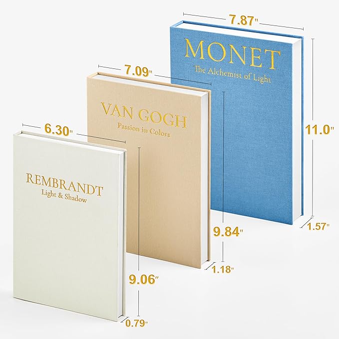 JARLINK Aesthetic Decorative Books, Set of 3 Linen Faux Books for Coffee Table, Bookshelf or Mantle Decor, Stylish Book Storage Boxes for Home Decor, Photo Organization, and Keepsake Storage, Blue