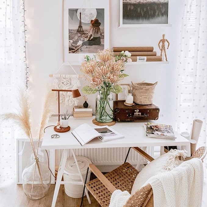 Briful 6PCS Chrysanthemum Artificial Flowers 4'' Fake Spider Mums Spring Flowers Large Faux Pincushion Flowers for Home Vase Table Centerpiece Wedding Bouquet (Pink)