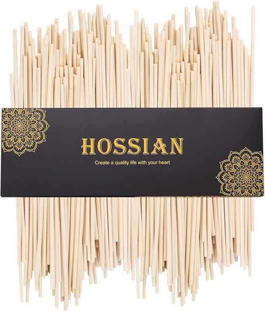 HOSSIAN 10inch Reed Diffuser Sticks- 100PCS Natural Rattan Wood Sticks Essential Oil Aroma Diffuser Sticks Refill Replacement for Aroma Fragrance