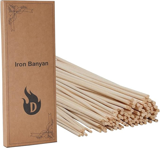100PCS Reed Diffuser Sticks,10 Inch Natural Rattan Wood Sticks,Reed Sticks,Essential Oil Aroma Diffuser Replacement Sticks for Aroma Fragrance (Primary Color)