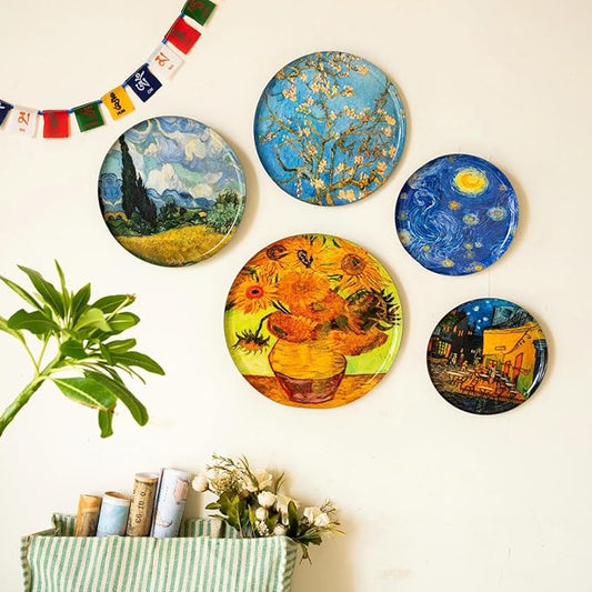 RITUALISTIC Van Gogh Wall Plates- Set of 5 |Home Decor | Painting | Divine | Intricate Designs |Christmas gifts