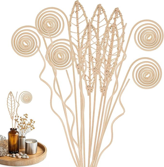 Reed Diffuser Sticks - 20PCS Rattan Reed Diffuser Sticks Natural Rattan Wood Essential Oil Diffuser Sticks, Keep Fragrance Scent for Home, Living Room, Bathroom, Bedroom, Office, Decor