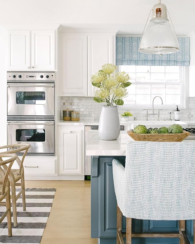 Briful 6PCS Artificial Chrysanthemum Spring Flowers 4'' Fake Pincushion Flower Large Spider Mums Flowers for Home Vase Décor Centerpiece Wedding Bouquet (Green White)