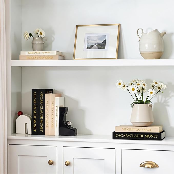 JARLINK Aesthetic Decorative Books, Set of 3 Linen Faux Books for Coffee Table, Bookshelf or Mantle Decor, Stylish Book Storage Boxes for Home Decor, Photo Organization, and Keepsake Storage, Black