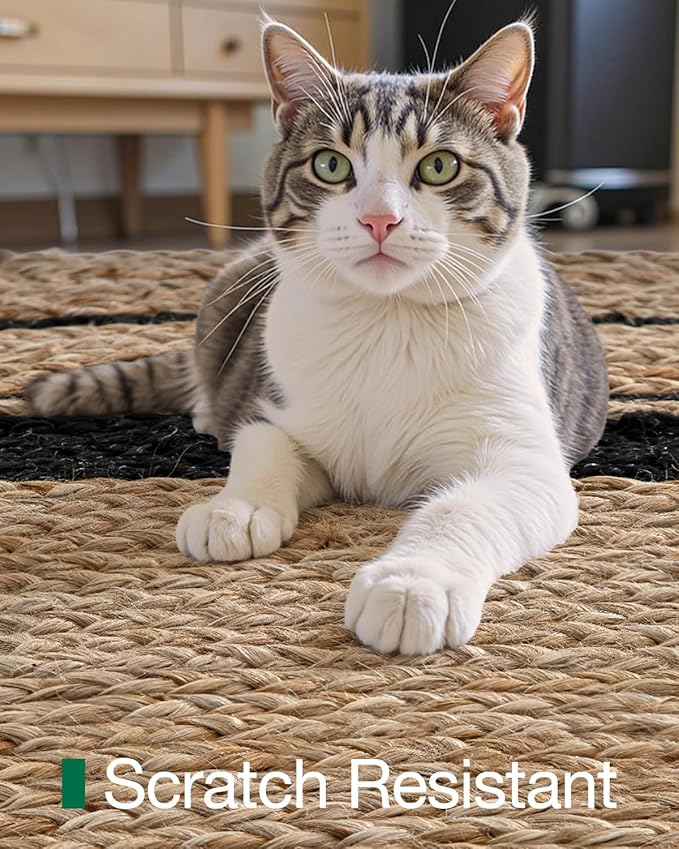 LUMI Jute Area Rug 5x8 for Living Room, Natural Handwoven Rugs Non Slip, Farmhouse Braided Carpets No Shedding for High Traffic, Dining Room, Indoor, Outdoor, Patio