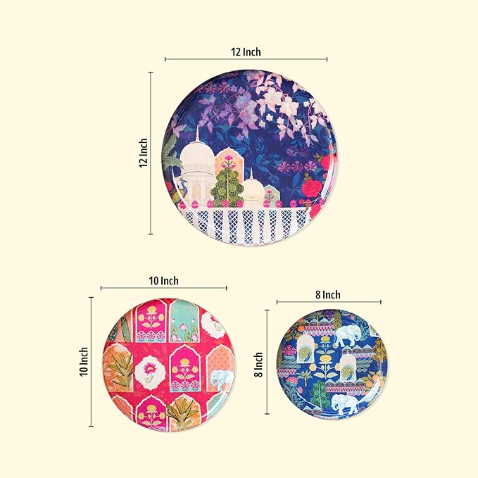 RITUALISTIC Vintage Wall Plates & Paintings | Perfect Home Decor and Wall Decor Items for Your Hall and Living Room | Set of 3 |Christmas Gift items