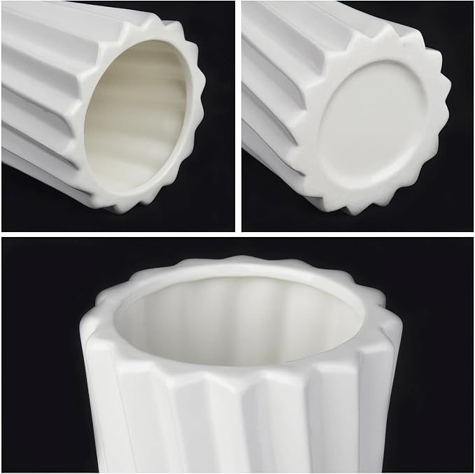 GDSZJLJ White Ceramic Tall Floor Vase,22.8 Inch Home Decor,Large Decorative Floor Vase for Centerpiece,Living Room,Bedrooms and Other Spaces,Pampas Grass Vases for Pal, Beloved and Family