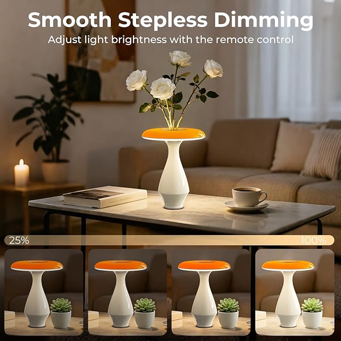 Honey Tour 2-in-1 Ceramic Table Lamp, RGB Color-Changing & LED 3000K Bedside Lamp, Modern Vase Lamp for Bedroom, Nightstand, and Office Desk Decor