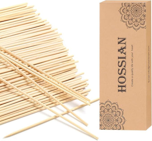HOSSIAN 100PCS Reed Diffuser Sticks-Natural Rattan Sticks Reed diffusers-Diffuser Replacement Sticks for Aroma Fragrance Reeds for Essential Oil diffusers Refills (7"*3mm Primary Color)