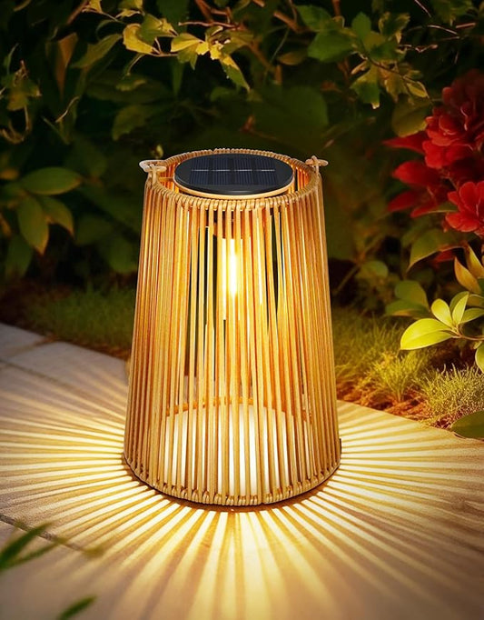 OUTONLIFE Solar Lanterns Outdoor Waterproof, Hanging Rattan Woven Solar Lights with Auto On/Off, Decorative Gifts for Garden, Yard, Patio, Tree, Porch, Lawn, Pathway & Outside Tabletop Decor