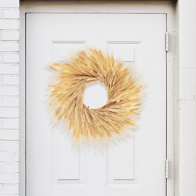 Phliofd 17.7 inches Dried Wheat Stalks, 100 Stems Dried Flowers 100% Natural Wheat for Home Kitchen Office Flowers Arrangement Wedding Table Christmas Farmhouse Boho Party Fall Décor