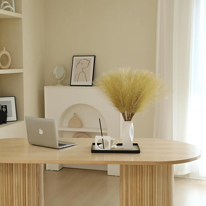 Wertuirk Gold Faux Pampas Grass - 30pcs 24 Inch Long Pampas Grass Wall Decor, Mini Artificial Pampas Grass for Great Gatsby Party Decorations and Glam Room Decor (Gold)