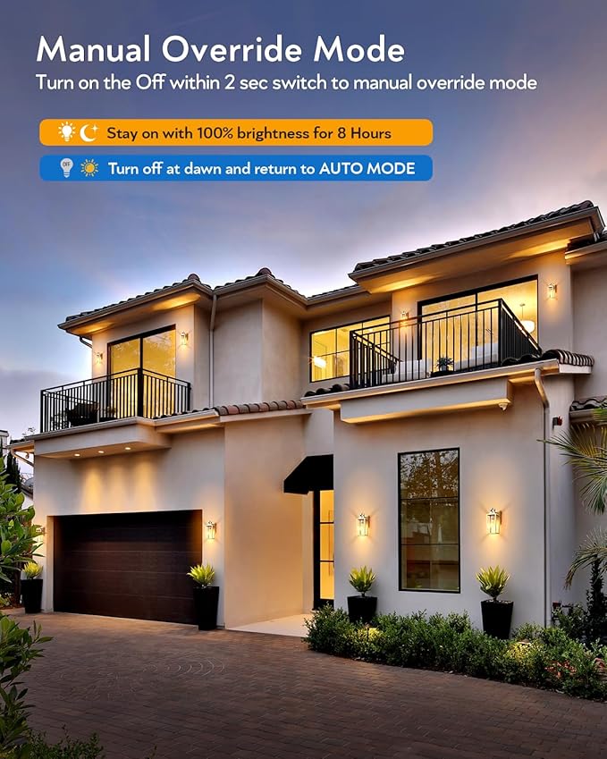 VIANIS 2 Pack Gold Outdoor Wall Lights, Motion Sensor Exterior Garage Lighting Fixture for House, Modern Dusk to Dawn Front Porch Light, Anti-Rust Waterproof Outdoor Wall Lantern Wall Mount Sconce