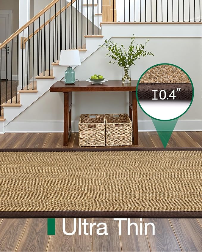 LUMI Sisal Runner Rug Non Slip for Hallway, 2'x7' Natural Rustic Carpet No Shedding, Farmhouse Braided Area Mat Indoor High Traffic for Living Room, Entryway, Kitchen, Laundry