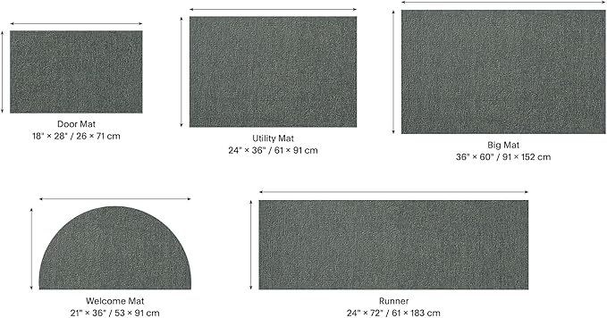 Chilewich Martha by Martha Stewart Heathered Shag Floor Mat in Abalone - 21”x36 - Easy Care Welcome Mat - Premium Indoor/Outdoor Rug for Entry, Kitchen, Bath, Pool with Weatherproof Backing