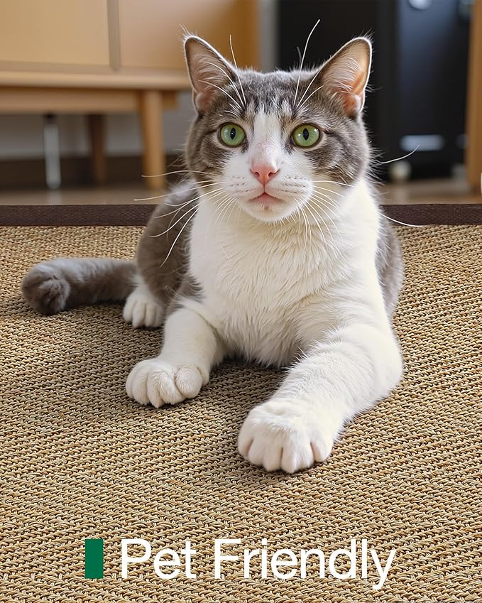 LUMI Sisal Runner Rug Non Slip for Hallway, 3'x10' Natural Rustic Carpet No Shedding, Farmhouse Braided Area Mat Indoor High Traffic for Living Room, Entryway, Kitchen, Laundry