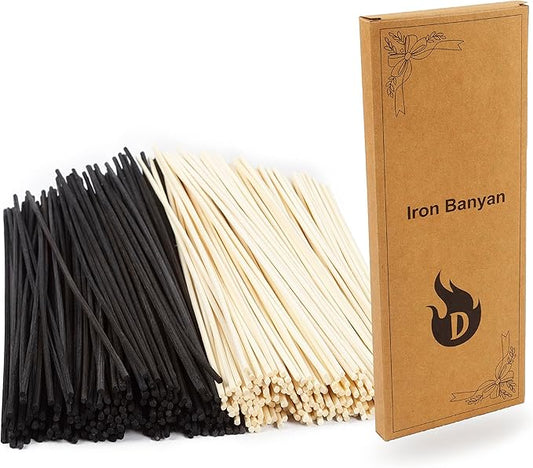 Reed Diffuser Sticks,10 Inch Natural Rattan Wood Sticks,Diffuser Refills,Essential Oil Aroma Diffuser Replacement Sticks for Aroma Fragrance (Black Color and Natural Color)