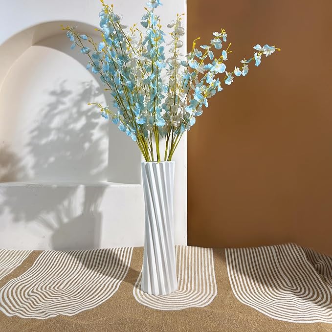 GDSZJLJ White Ceramic Tall Floor Vase,15.7 Inch Home Decor,Large Decorative Floor Vase for Centerpiece,Living Room,Bedrooms and Other Spaces,Pampas Grass Vases for Pal, Beloved and Family