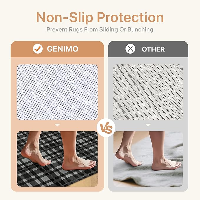 GENIMO Checkered Rug 2x3 Ft Black and White Fine Plaid Outdoor Rug Buffalo Plaid Rugs Mat Fall Doormats Washable Rug for Front Porch Decor Indoor Entrance Patio Balcony Entryway