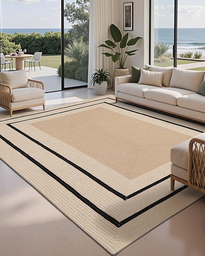 LUMI Jute Area Rug 5x8 for Living Room, Natural Handwoven Rugs Non Slip, Farmhouse Braided Carpets No Shedding for High Traffic, Dining Room, Indoor, Outdoor, Patio