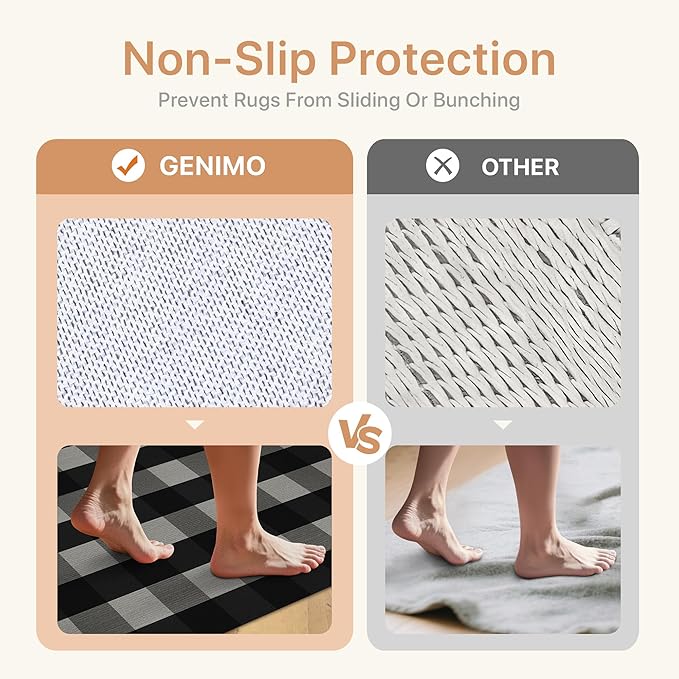 GENIMO Checkered Rug 27.5x44 inches Black and White Outdoor Rug Buffalo Plaid Rugs Mat Fall Doormats Washable Rug for Front Porch Decor Indoor Entrance Patio Balcony Entryway