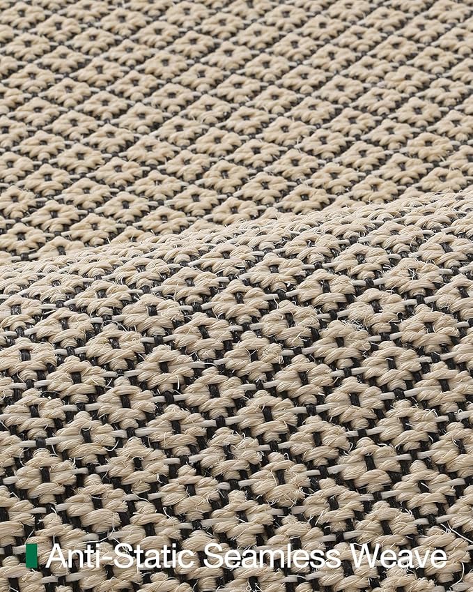 LUMI Sisal Area Rug 8x10 for Living Room, Natural Handwoven Rugs Non Slip, Farmhouse Braided Carpets No Shedding for High Traffic, Dining Room, Indoor, Outdoor, Patio