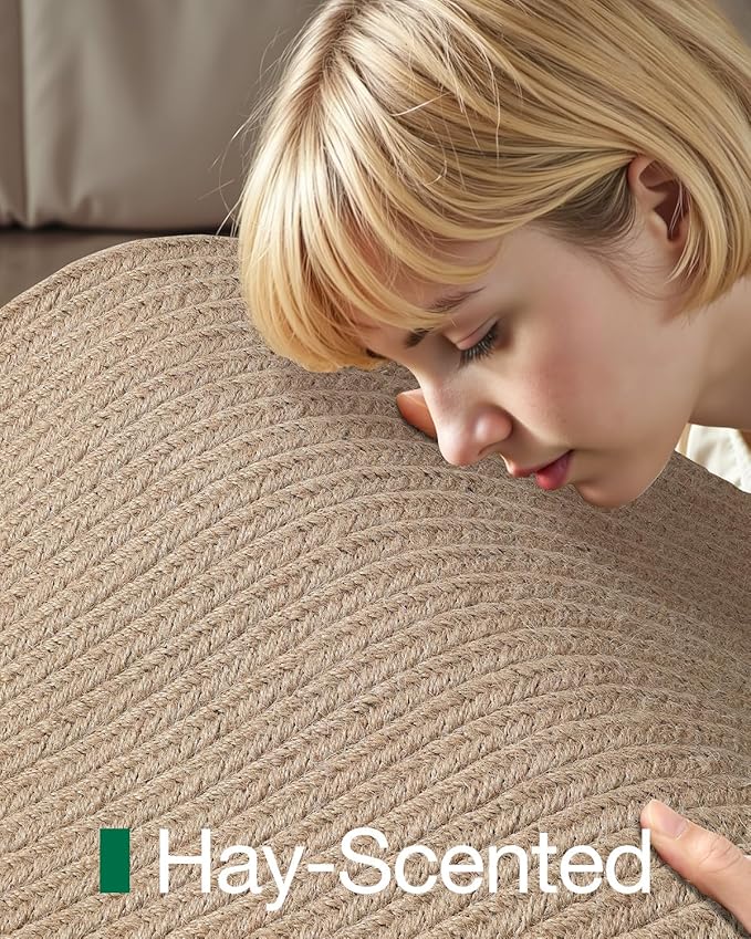 LUMI Jute Area Rug 6x9 for Living Room, Natural Handwoven Rugs Non Slip, Farmhouse Braided Carpets No Shedding for High Traffic, Dining Room, Indoor, Outdoor, Patio